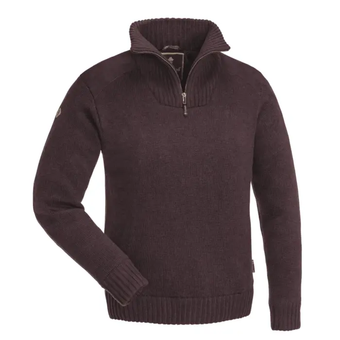 Pull Tricoté Demi-Zip Bordeaux pour Femme Hurricane Pinewood