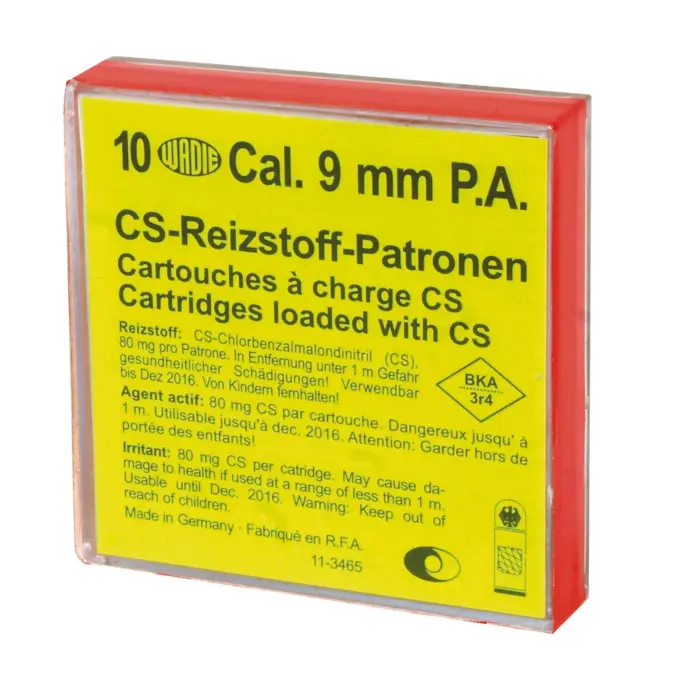 Cartouches 9 MM PAK A Gaz CS Pour Pistolet-1