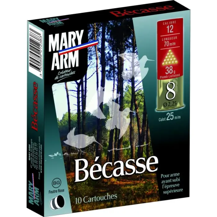 Cartouches Mary Arm Bécasse 38 Calibre 12/70
