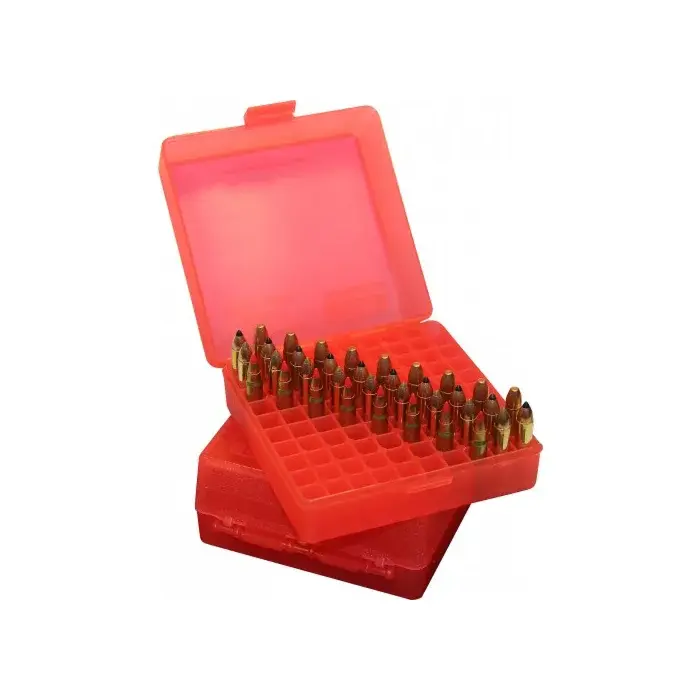 Boîte de Rangement pour 100 Munitions Calibre 22 Mag et 17HMR