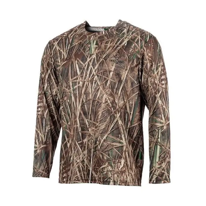 T-shirt de Chasse Manches Longues Treeland Camo Roseaux