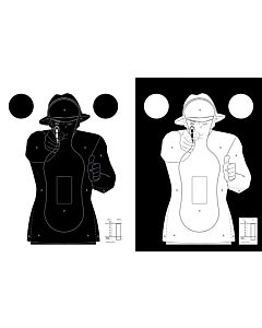100 Cibles Silhouette Police 51 Cm x 71 Cm Blanches