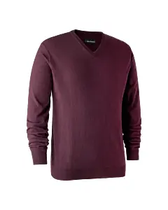 Pull De Chasse Col V Deerhunter Kingston Burgundy