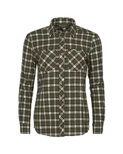 Chemise en Flanelle à Carreaux pour Femme Kaki/Blanc Felicia Pinewood 