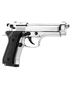 Pistolet 9 MM A Blanc Beretta 92 Nickelé-1