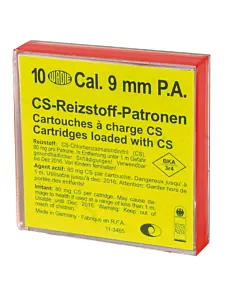 Cartouches 9 MM PAK A Gaz CS Pour Pistolet-1
