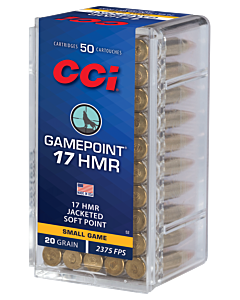 Balles CCI Calibre 17HMR Gamepoint 20 Grains 