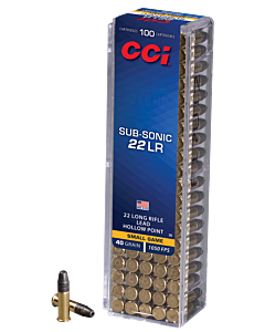 Balles CCI Calibre 22LR Subsonic HP 40 Grains