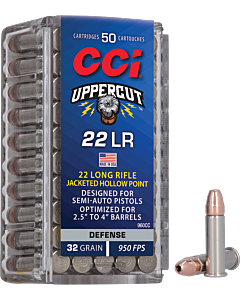 Balles CCI Calibre 22LR Uppercut 32GR Plagted HP-1