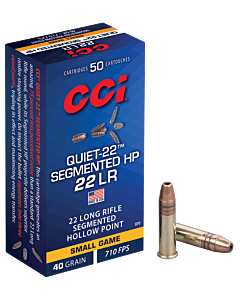 Balles CCI Calibre 22LR Quiet-22 Segmented HP 40 Grains