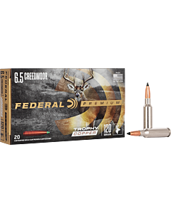 Cartouches Federal Premium Ogive Trophy Copper Calibre 6.5 Cr 120 Grains-1