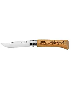 Couteau Opinel 8 Inox Sanglier Chêne