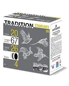 Cartouche Fob Tradition Standard 26 Calibre 20/67 Bourre Grasse-1