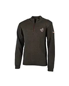 Pull de Chasse Col Zip Broderie Sanglier Treeland