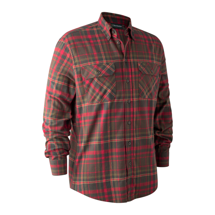 Chemise de chasse sales à carreaux rouge