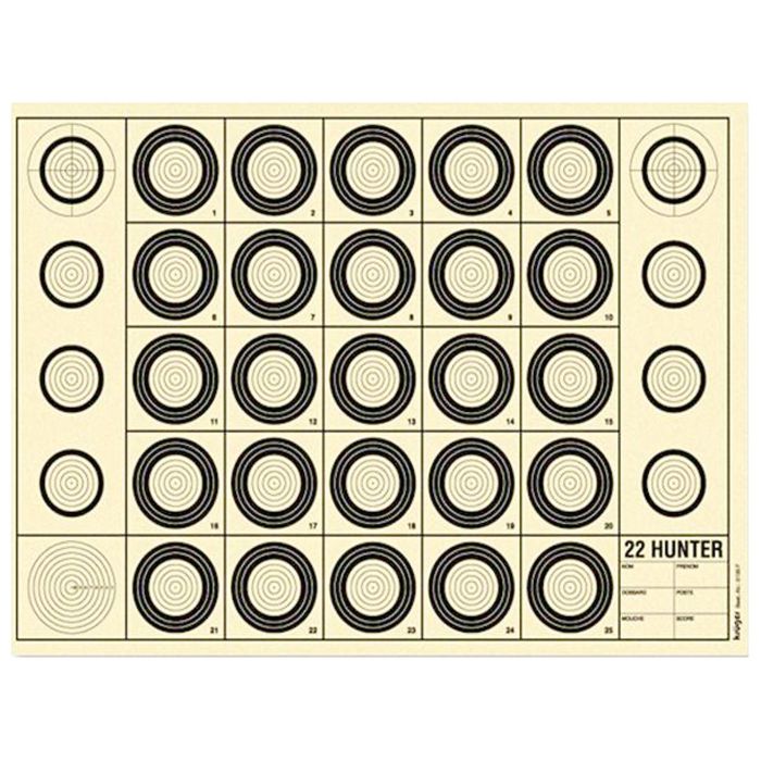 Cible de tir 3 objectifs de diamètres différents pour .22 LR