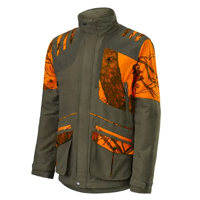 Veste De Chasse Phoenix Stagunt Kaki et Blaze Plaine Petit Gibier