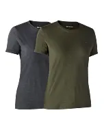 Lot De 2 Tee Shirt Femme Deerhunter Adventure Green Melange