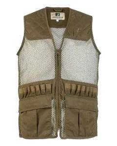 Gilet de Chasse Percussion Savane Filet Kaki