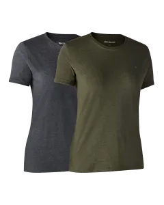 Lot De 2 Tee Shirt Femme Deerhunter Adventure Green Melange