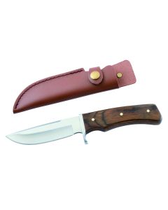 Couteau De Chasse 12 cm Januel Manche Bois Avec Etuis