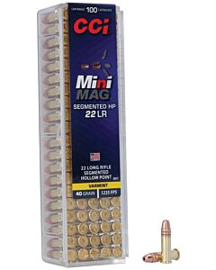 Balles CCI Calibre 22LR Mini Mag 40 Grains Segmented HP 