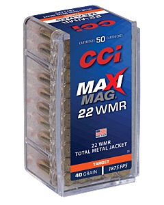Balles CCI Calibre 22WMR Maxi Mag TMJ 40 Grains