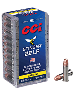 Balles CCI Calibre 22LR Stinger Hyper Velocity 32 Grains