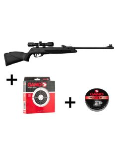 Carabine GAMO BLACK SHADOW COMBO Synthétique & lunette 4x32 & Plombs Pro Match
