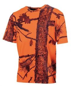 T-shirt De Chasse Enfant Treeland Camo Orange