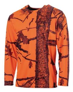 T-shirt De Chasse Manches Longues Treeland Camo Orange