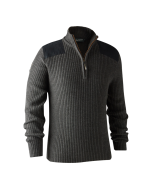 Pull Col Zippé Deerhunter Rogaland Dark Grey Melange