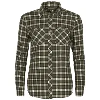 Chemise en Flanelle à Carreaux pour Femme Kaki/Blanc Felicia Pinewood