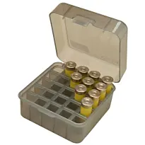 Boîte pour 25 Cartouches de Chasse Calibre 12, 16 et 20 Transparente