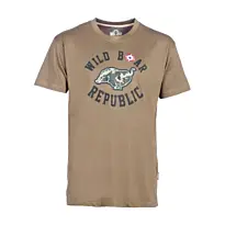T-Shirt Homme Percussion Wildboar Sanglier Beige 
