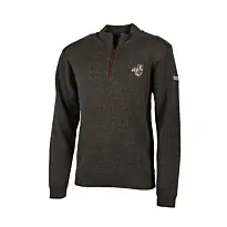Pull de Chasse Col Zip Broderie Sanglier Treeland