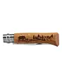 Couteau OPINEL 8 Inox Sanglier Chêne gravure
