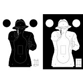 100 Cibles Silhouette Police 51 Cm x 71 Cm Blanches