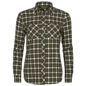 Chemise en Flanelle à Carreaux pour Femme Kaki/Blanc Felicia Pinewood