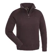 Pull Tricoté Demi-Zip Bordeaux pour Femme Hurricane Pinewood
