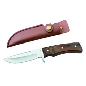 Couteau De Chasse 12 cm Januel Manche Bois Avec Etuis