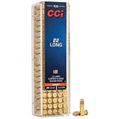 Balles CCI Calibre 22LR 22 Long 29 Grains Pointe Arrondie 