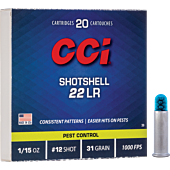 Balles CCI Calibre 22 LR Shotshell Plomb 12-1