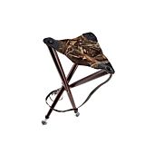 Trepied Ardenna 65cm Pieds Bois Assise Cuir Tissu Camo Roseaux Bretelle Januel