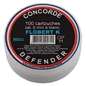 Cartouches à Blanc Concorde Defender 6 MM Flobert 