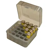 Boîte pour 25 Cartouches de Chasse Calibre 12, 16 et 20 Transparente