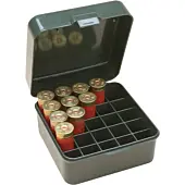 Boîte pour 25 Cartouches de Chasse Calibre 12, 16 et 20 Verte
