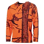 T-shirt de Chasse Manches Longues Treeland Camo Orange