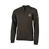 Pull de Chasse Col Zip Broderie Sanglier Treeland